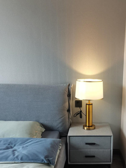 Jaspar Table Lamp | Metal & Fabric | Gold Finish with Black Shade