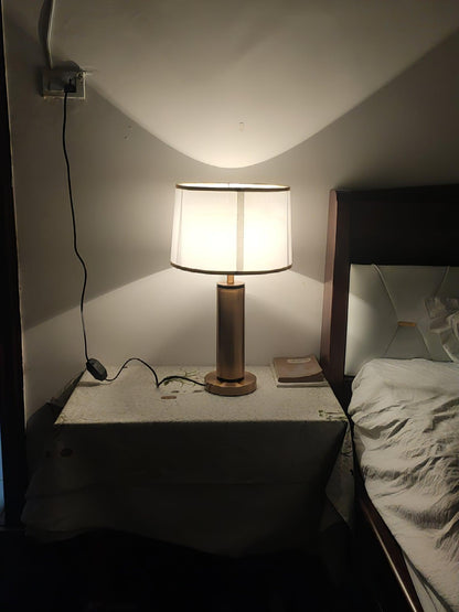Jaspar Table Lamp | Metal & Fabric | Gold Finish with Black Shade