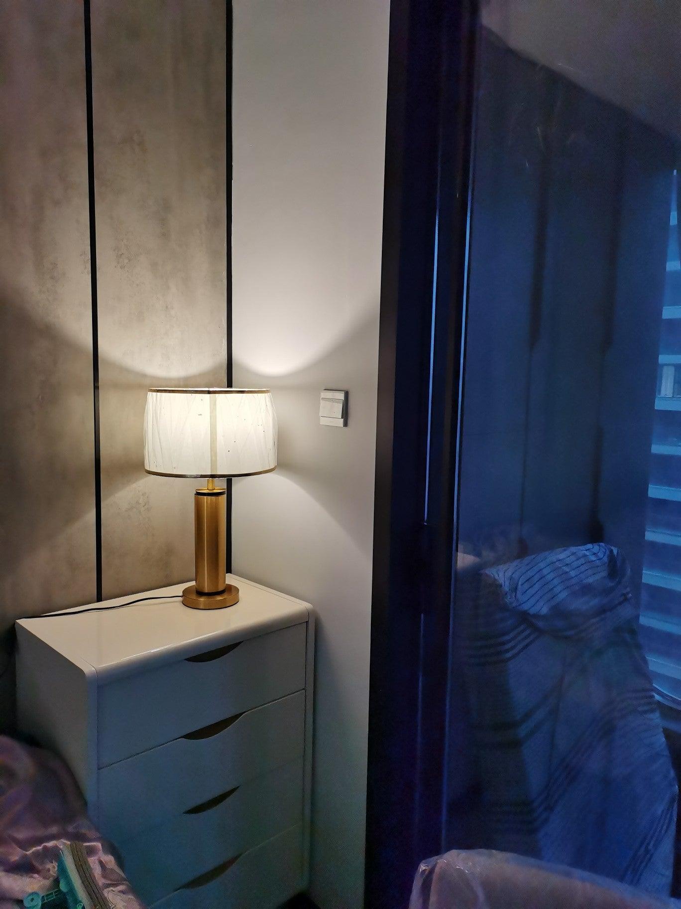 Jaspar Table Lamp | Metal & Fabric | Gold Finish with Black Shade