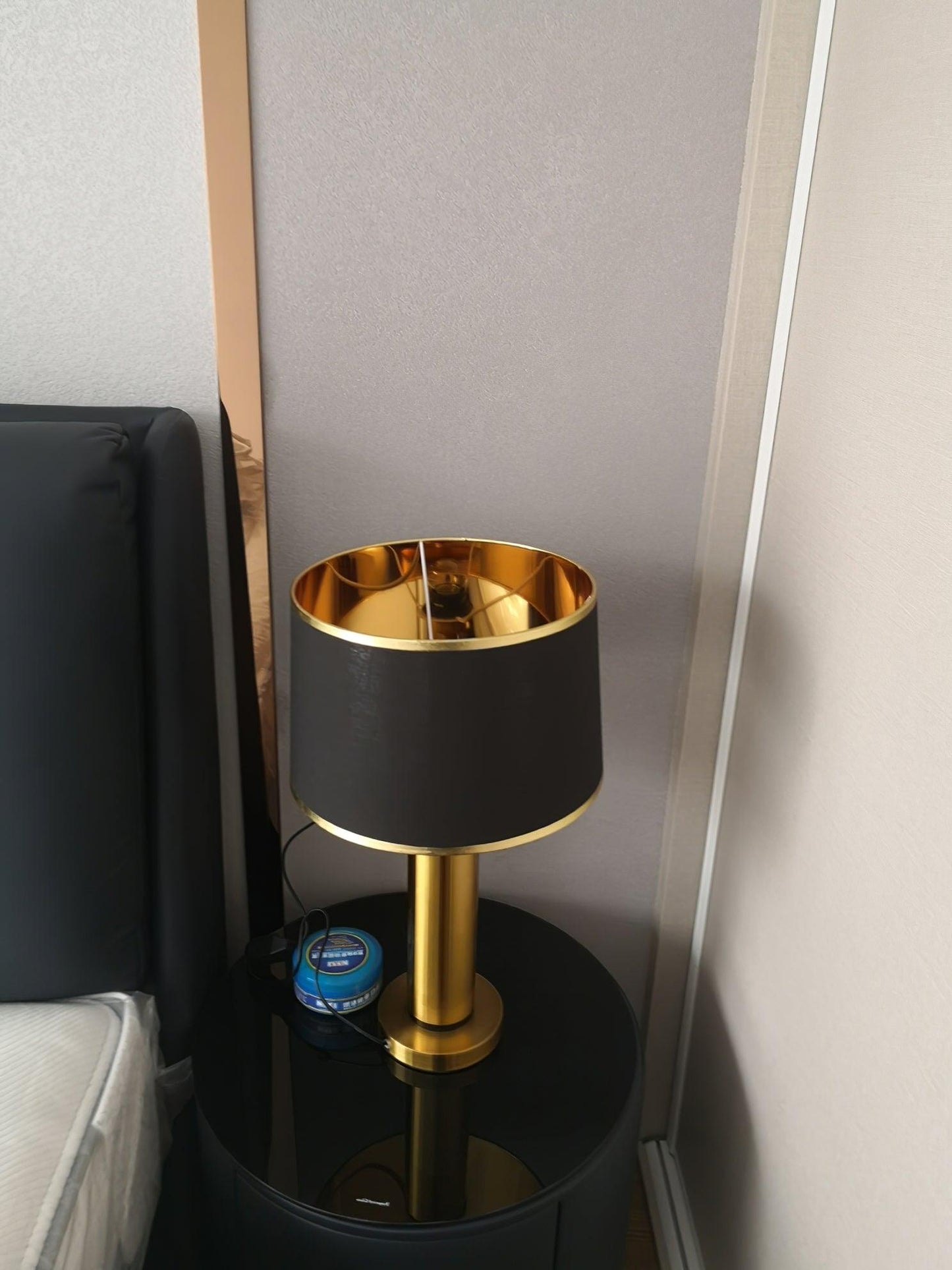 Jaspar Table Lamp | Metal & Fabric | Gold Finish with Black Shade
