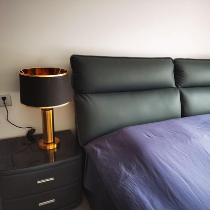 Jaspar Table Lamp | Metal & Fabric | Gold Finish with Black Shade