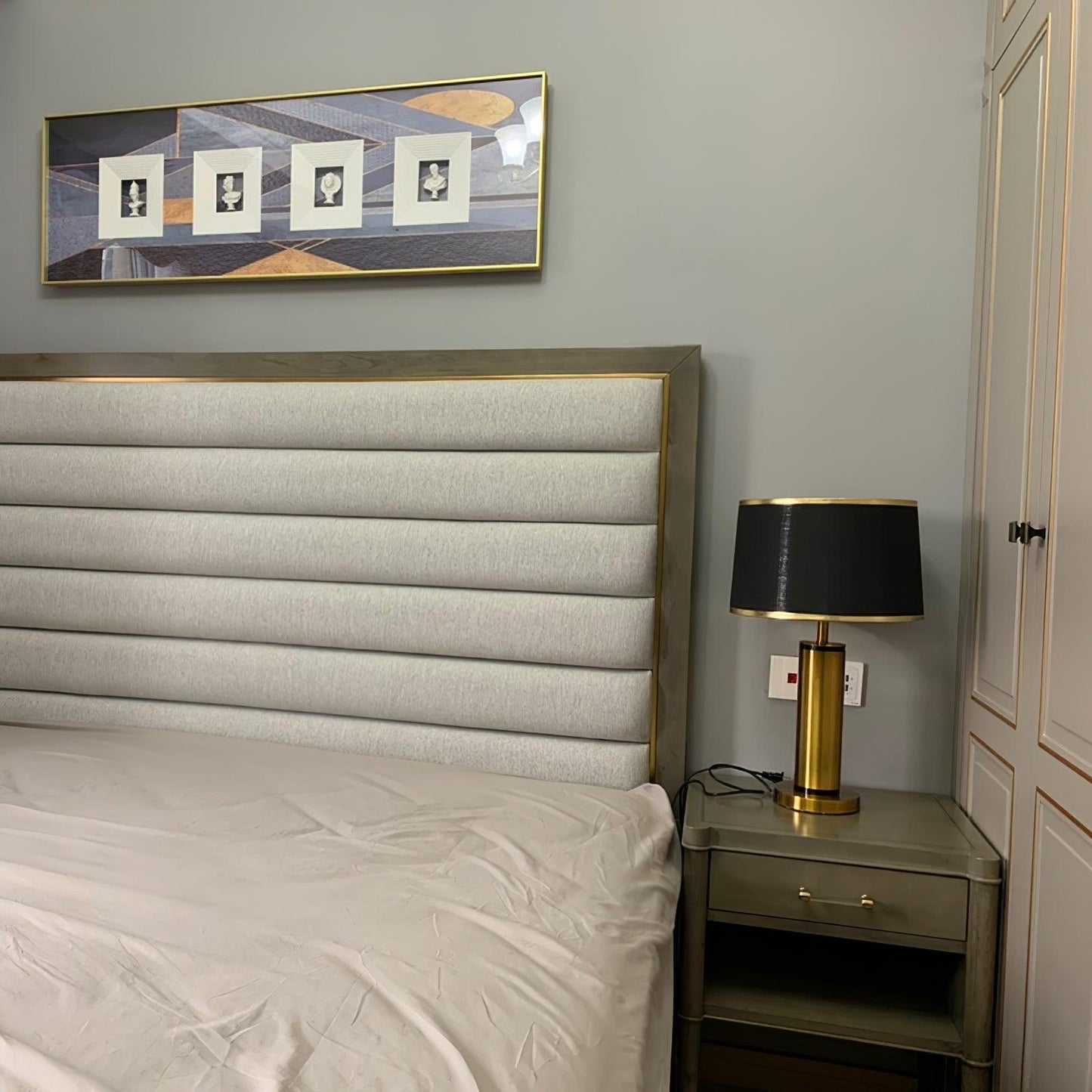 Jaspar Table Lamp | Metal & Fabric | Gold Finish with Black Shade