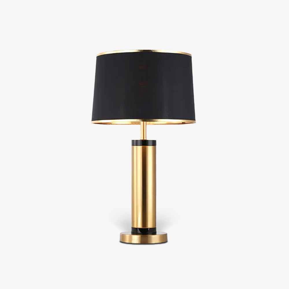 Jaspar Table Lamp | Metal & Fabric | Gold Finish with Black Shade