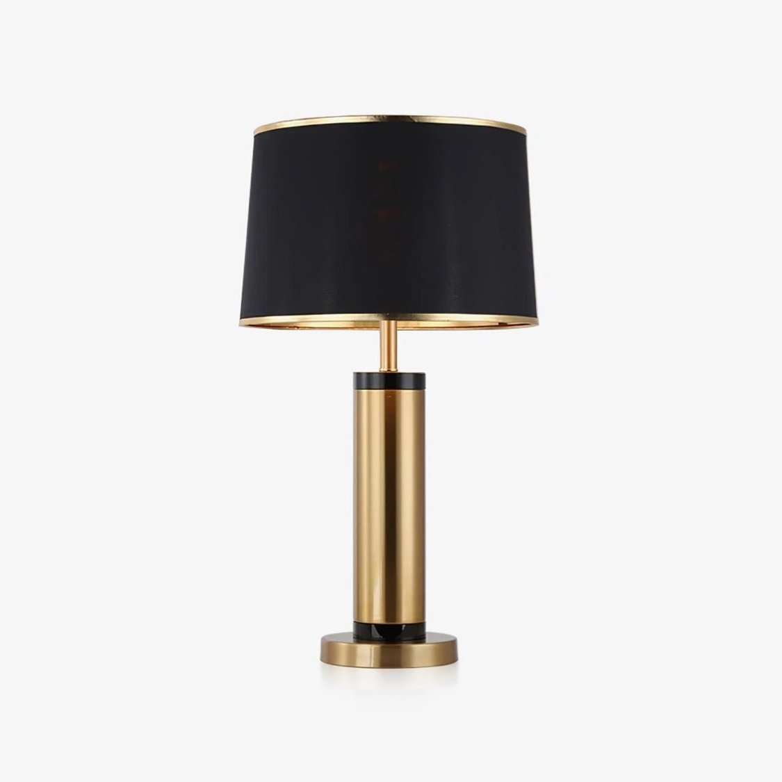 Jaspar Table Lamp | Metal & Fabric | Gold Finish with Black Shade