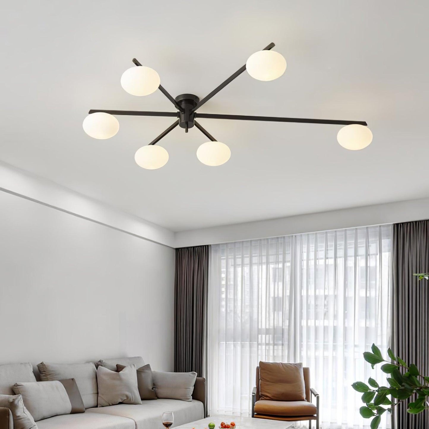 Jasper Ceiling Lamp | Brass & Black | 3, 5, or 6 Heads