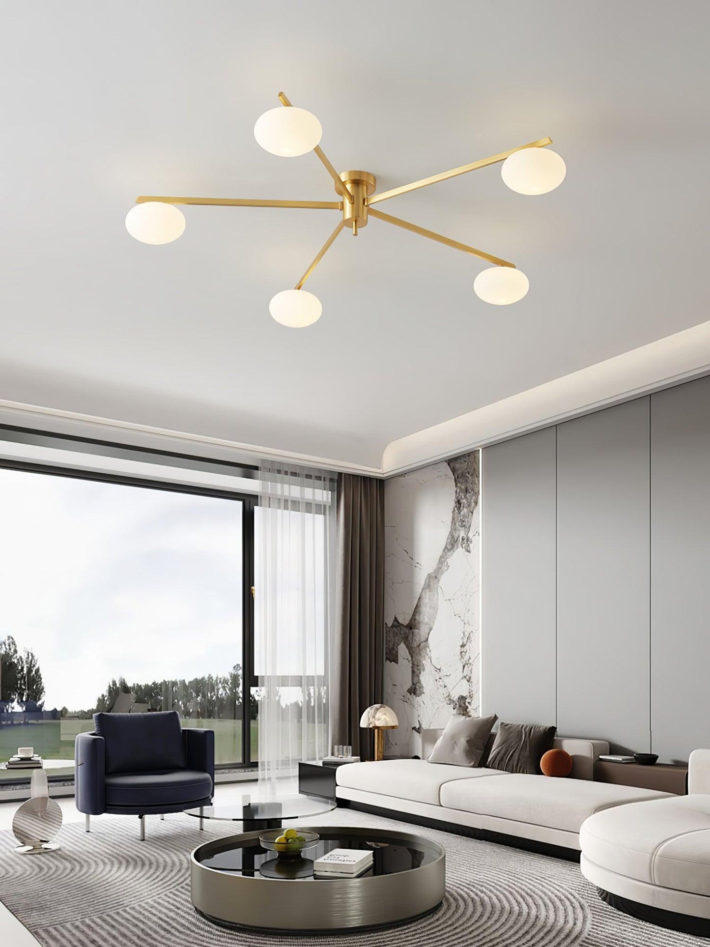 Jasper Ceiling Lamp | Brass & Black | 3, 5, or 6 Heads