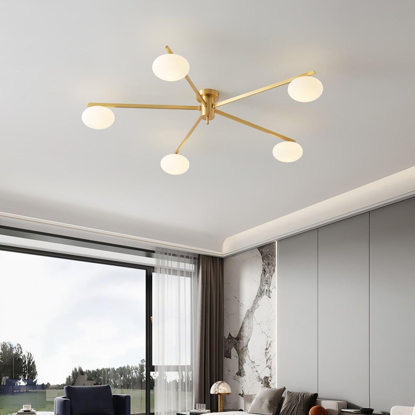 Jasper Ceiling Lamp | Brass & Black | 3, 5, or 6 Heads