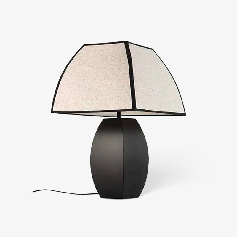 Javier Black Table Lamp | Metal & Fabric | Black & White Shade