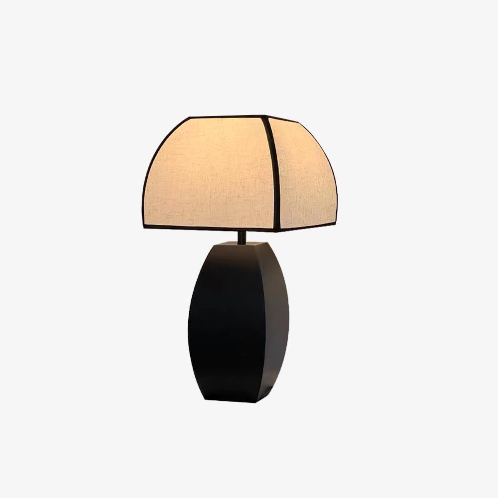 Javier Black Table Lamp | Metal & Fabric | Black & White Shade
