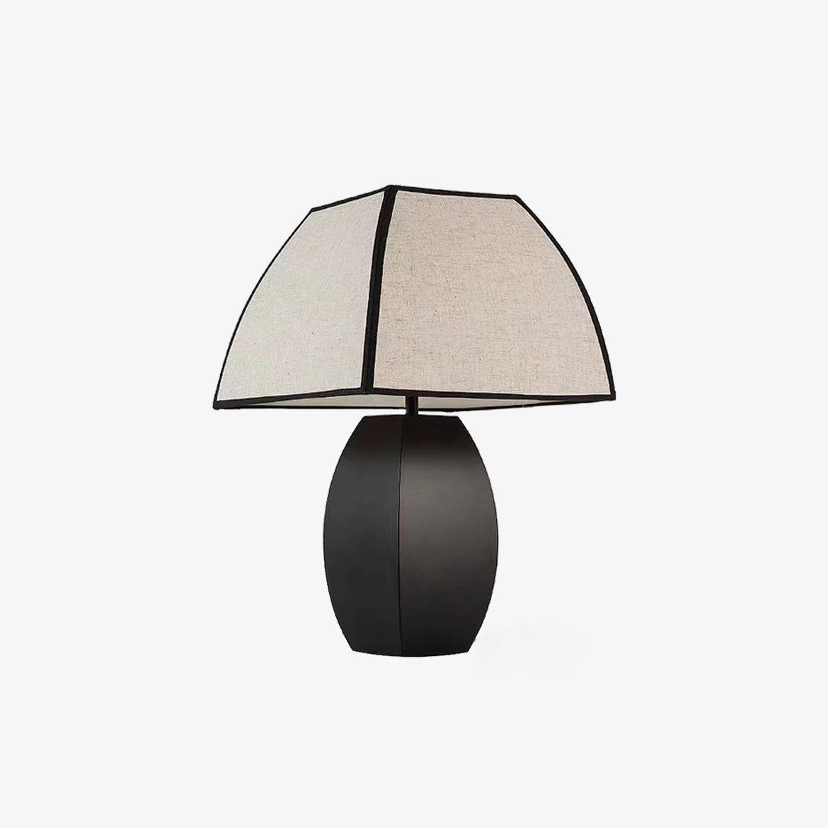 Javier Black Table Lamp | Metal & Fabric | Black & White Shade