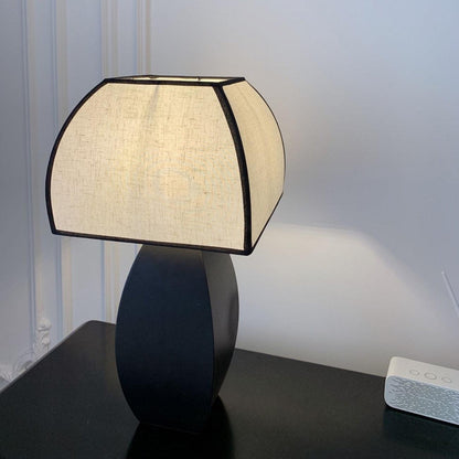 Javier Black Table Lamp | Metal & Fabric | Black & White Shade