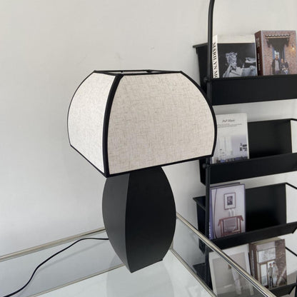 Javier Black Table Lamp | Metal & Fabric | Black & White Shade