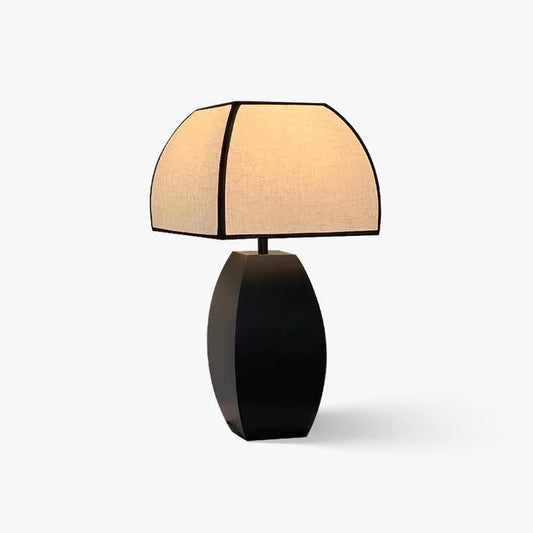 Javier Black Table Lamp | Metal & Fabric | Black & White Shade