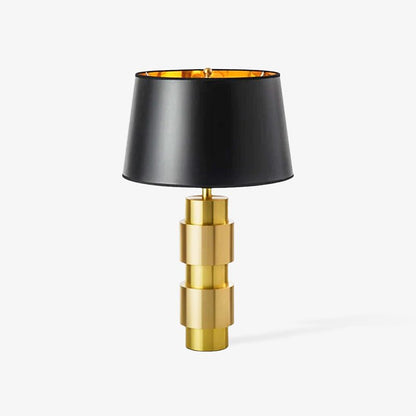 Jean Cylinder Table Lamp | Gold Metal & Fabric | Black Shade