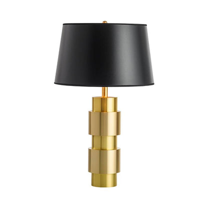 Jean Cylinder Table Lamp | Gold Metal & Fabric | Black Shade