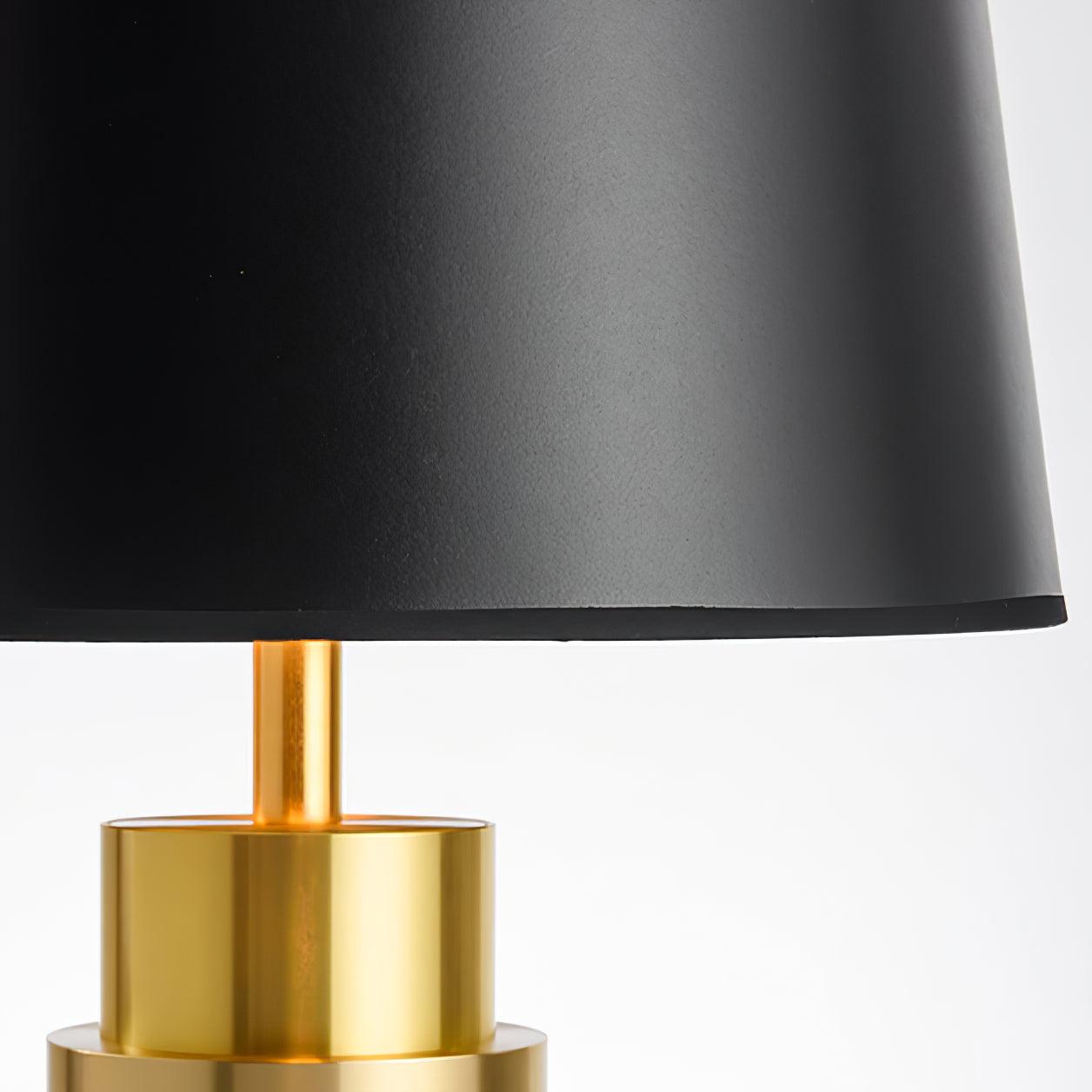 Jean Cylinder Table Lamp | Gold Metal & Fabric | Black Shade