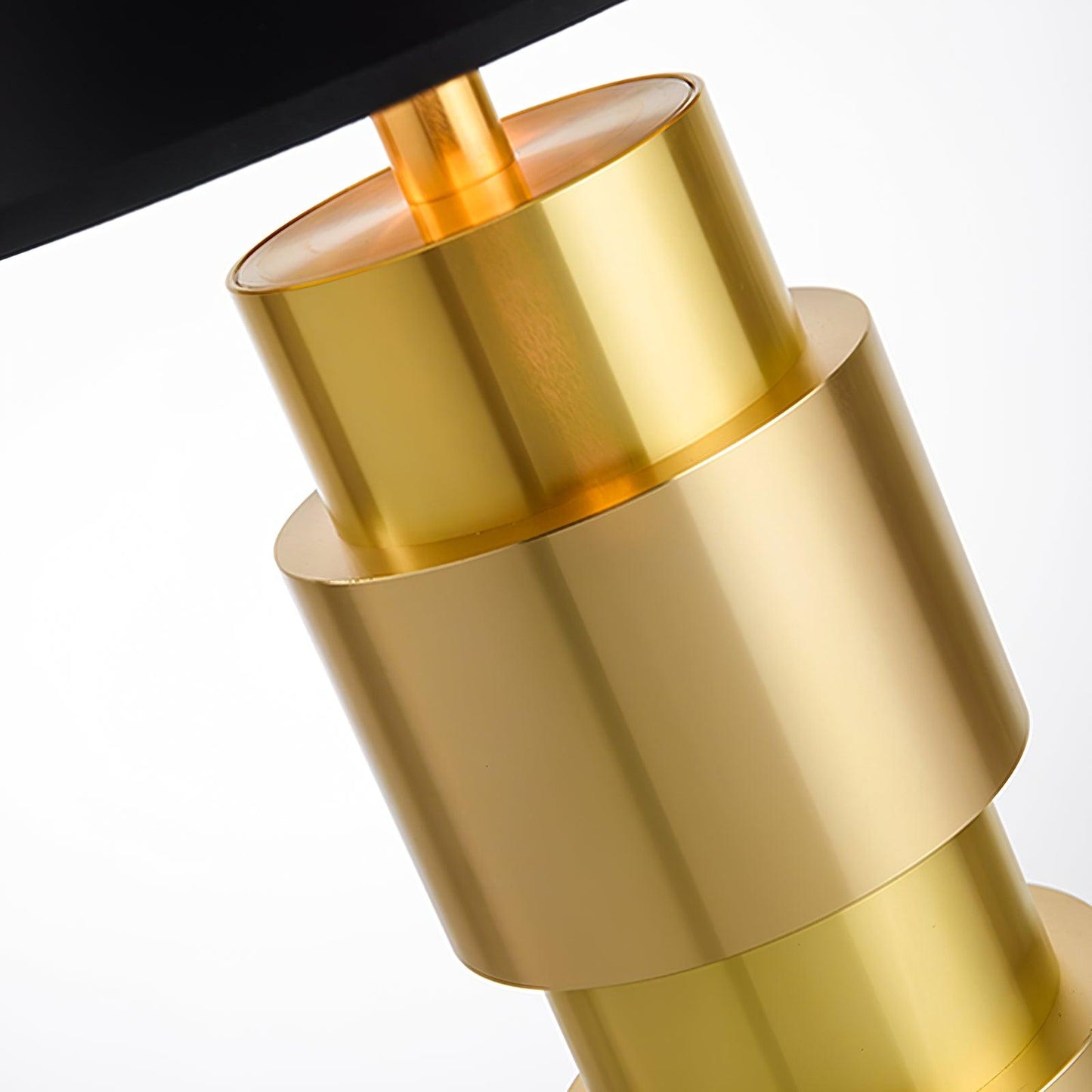 Jean Cylinder Table Lamp | Gold Metal & Fabric | Black Shade