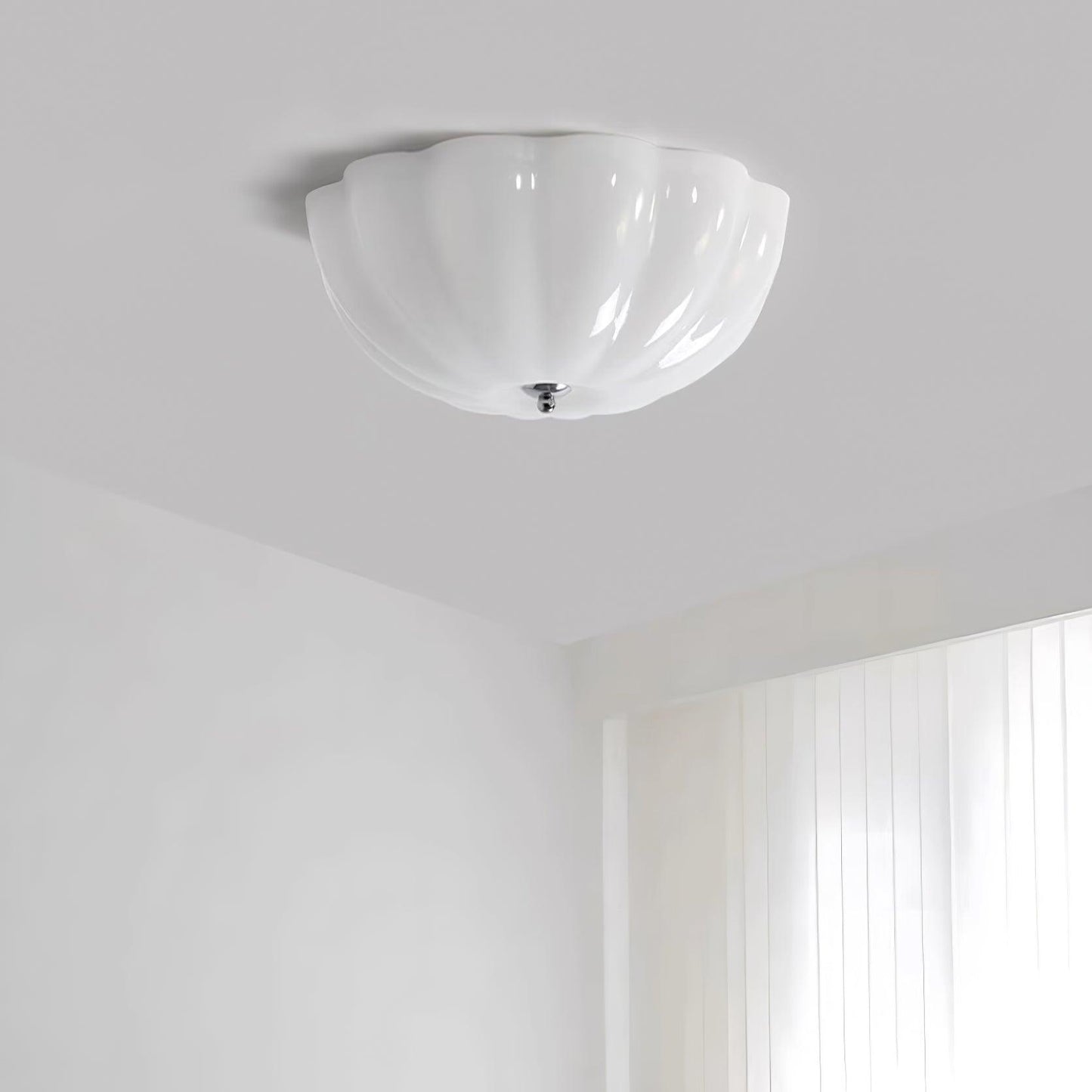 Jelly LED Ceiling Lamp | Metal & Glass | Chrome & White