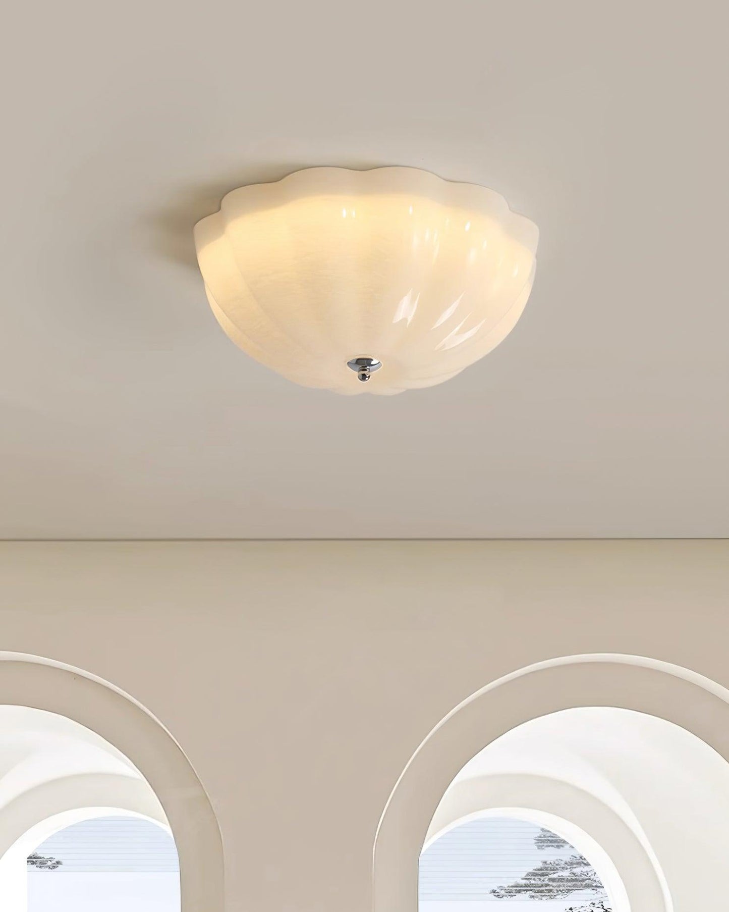Jelly LED Ceiling Lamp | Metal & Glass | Chrome & White