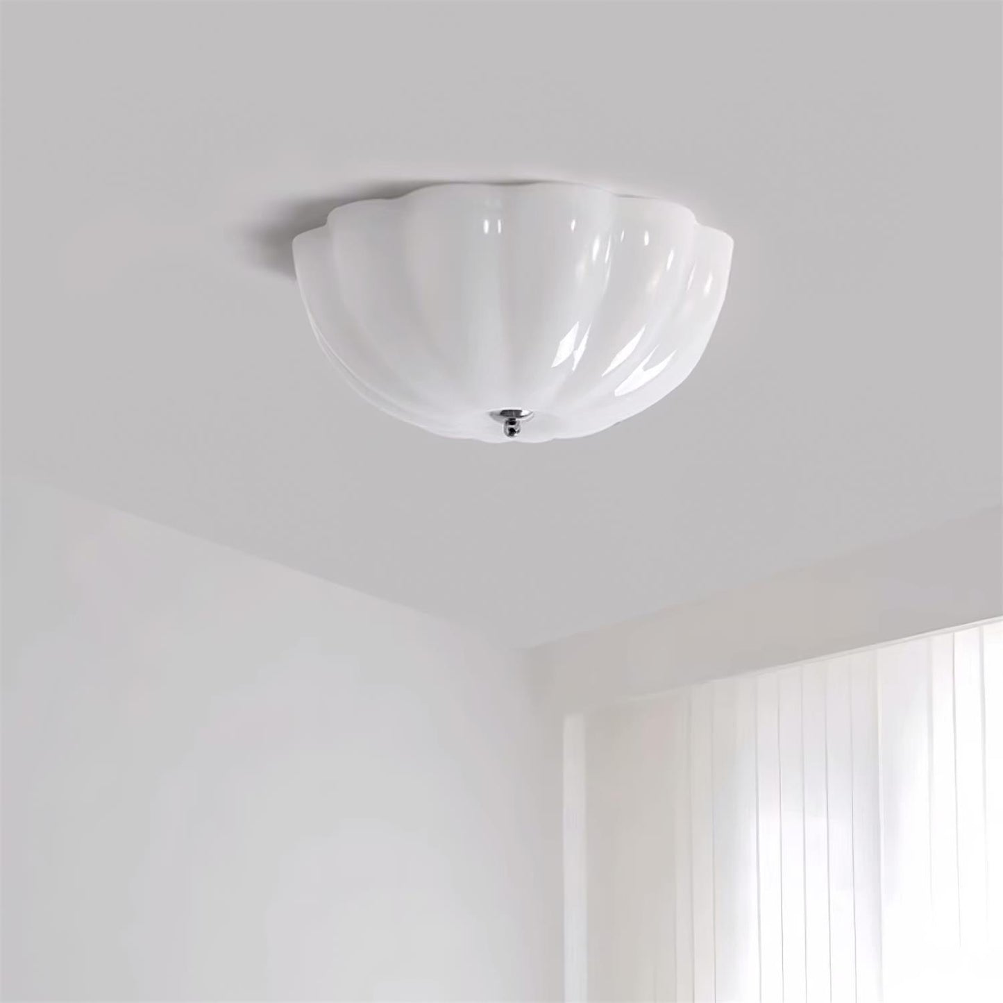 Jelly LED Ceiling Lamp | Metal & Glass | Chrome & White