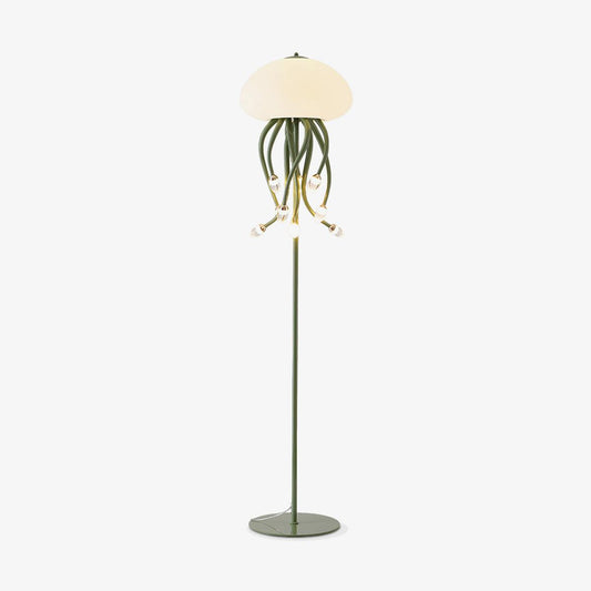 Jellyfish Floor Lamp | Iron & Acrylic | Yellow & Green, 7 Heads