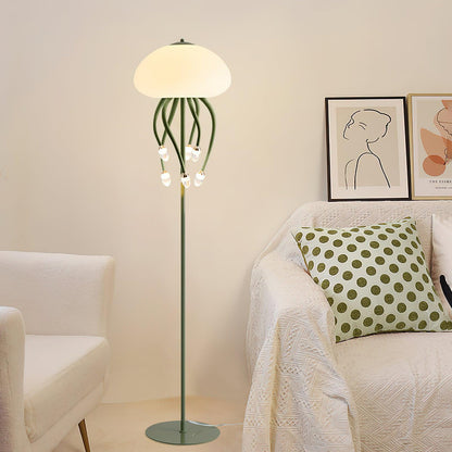 Jellyfish Floor Lamp | Iron & Acrylic | Yellow & Green, 7 Heads