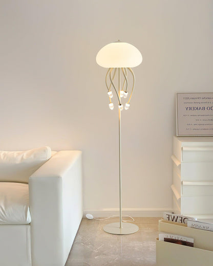 Jellyfish Floor Lamp | Iron & Acrylic | Yellow & Green, 7 Heads