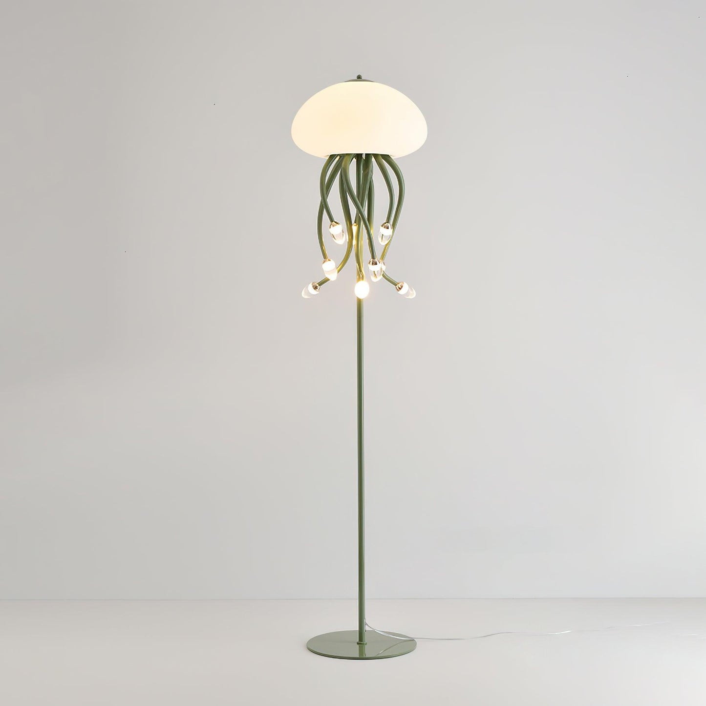 Jellyfish Floor Lamp | Iron & Acrylic | Yellow & Green, 7 Heads