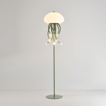 Jellyfish Floor Lamp | Iron & Acrylic | Yellow & Green, 7 Heads