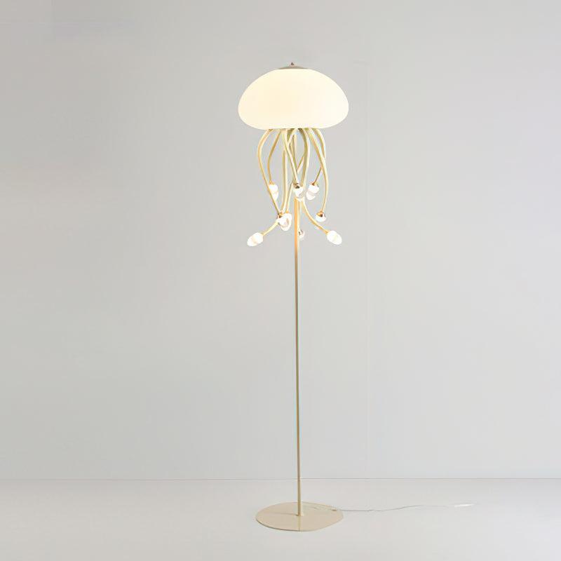 Jellyfish Floor Lamp | Iron & Acrylic | Yellow & Green, 7 Heads