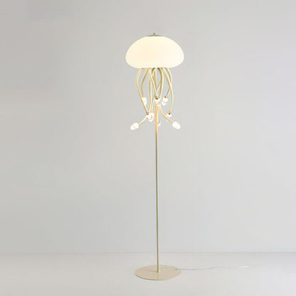 Jellyfish Floor Lamp | Iron & Acrylic | Yellow & Green, 7 Heads