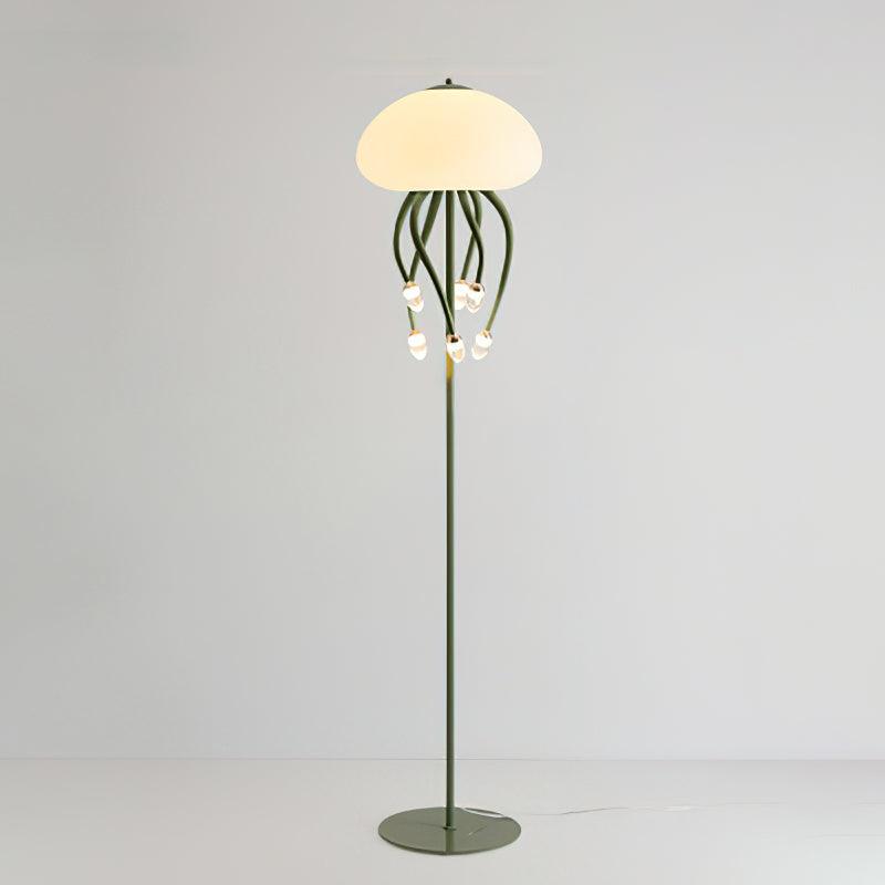 Jellyfish Floor Lamp | Iron & Acrylic | Yellow & Green, 7 Heads