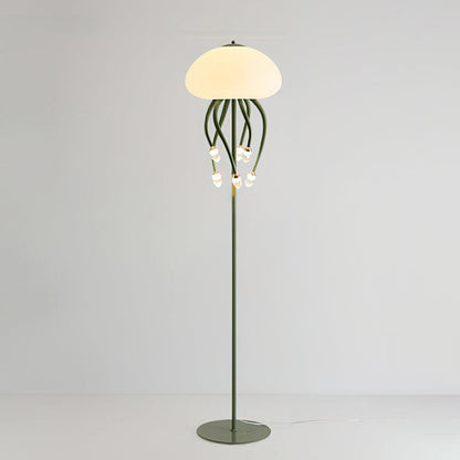 Jellyfish Floor Lamp | Iron & Acrylic | Yellow & Green, 7 Heads