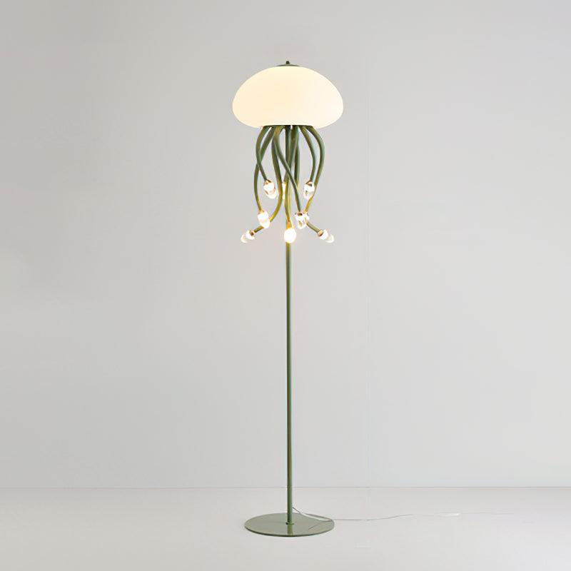 Jellyfish Floor Lamp | Iron & Acrylic | Yellow & Green, 7 Heads
