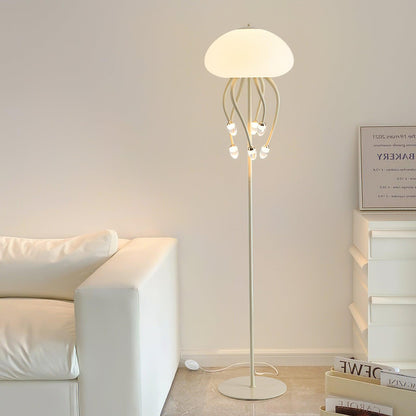 Jellyfish Floor Lamp | Iron & Acrylic | Yellow & Green, 7 Heads