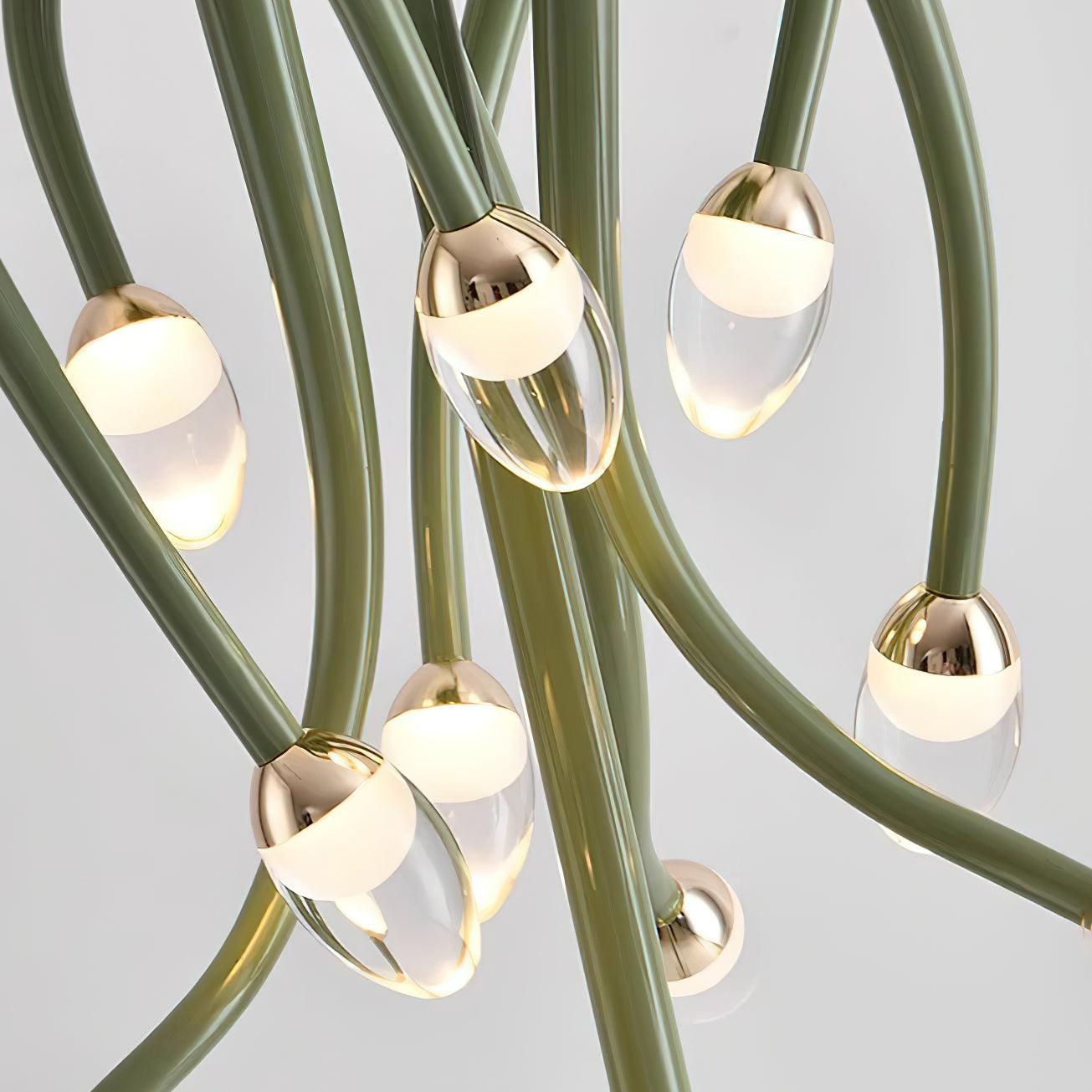 Jellyfish Floor Lamp | Iron & Acrylic | Yellow & Green, 7 Heads