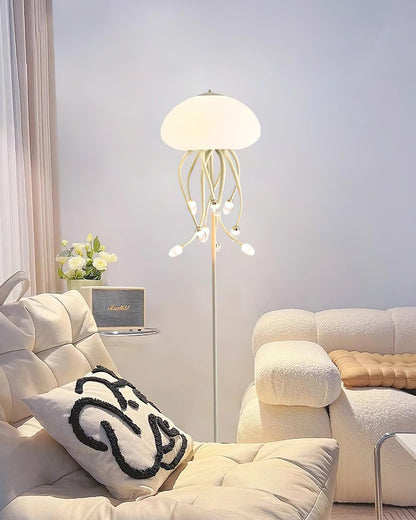 Jellyfish Floor Lamp | Iron & Acrylic | Yellow & Green, 7 Heads