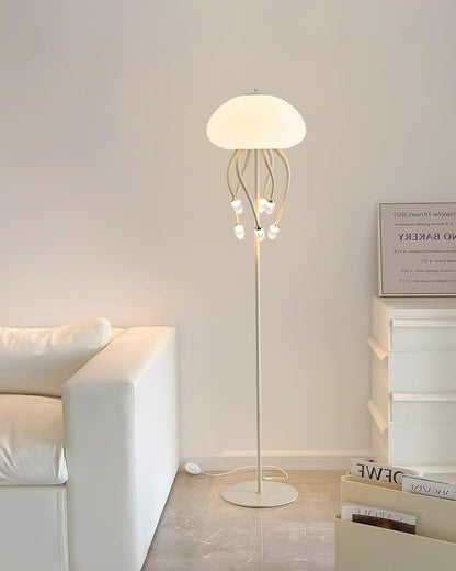 Jellyfish Floor Lamp | Iron & Acrylic | Yellow & Green, 7 Heads