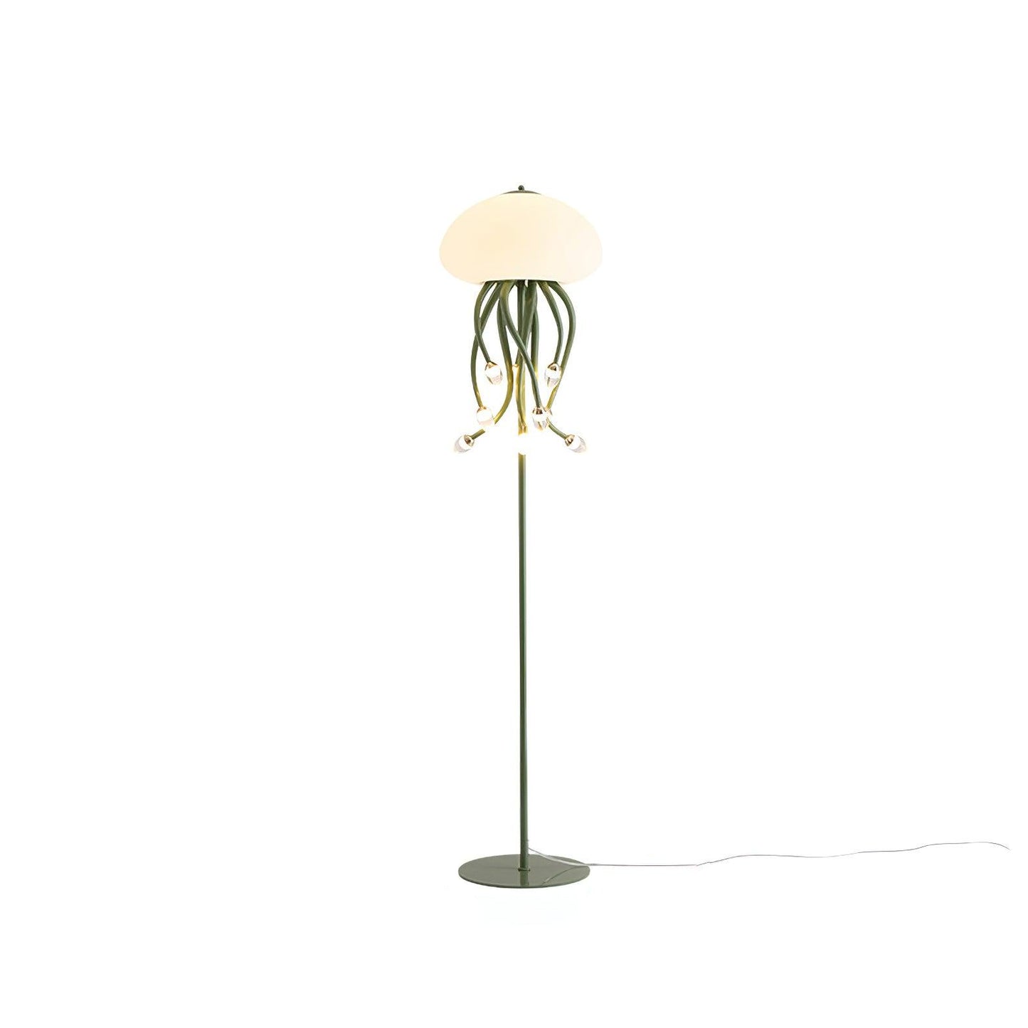 Jellyfish Floor Lamp | Iron & Acrylic | Yellow & Green, 7 Heads