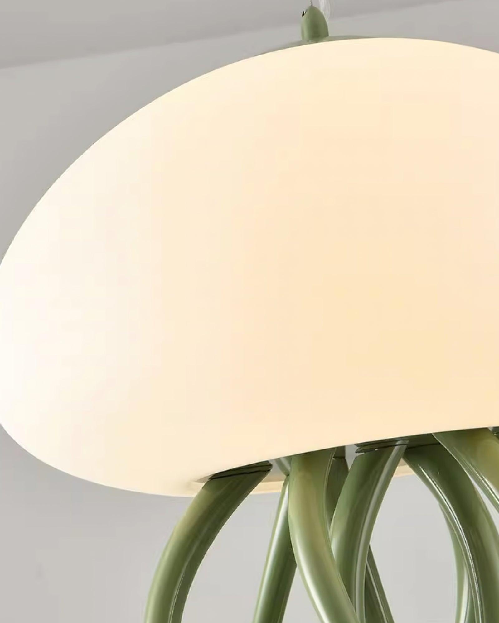 Jellyfish Pendant Lamp | Iron & Acrylic | Yellow/Green, 6+1 Heads