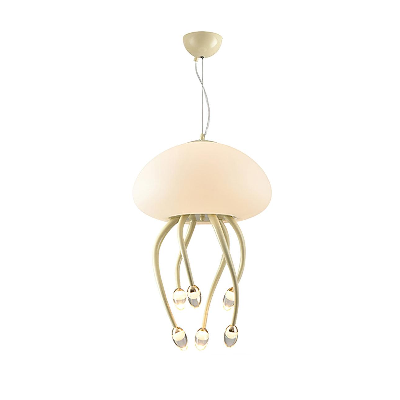 Jellyfish Pendant Lamp | Iron & Acrylic | Yellow/Green, 6+1 Heads