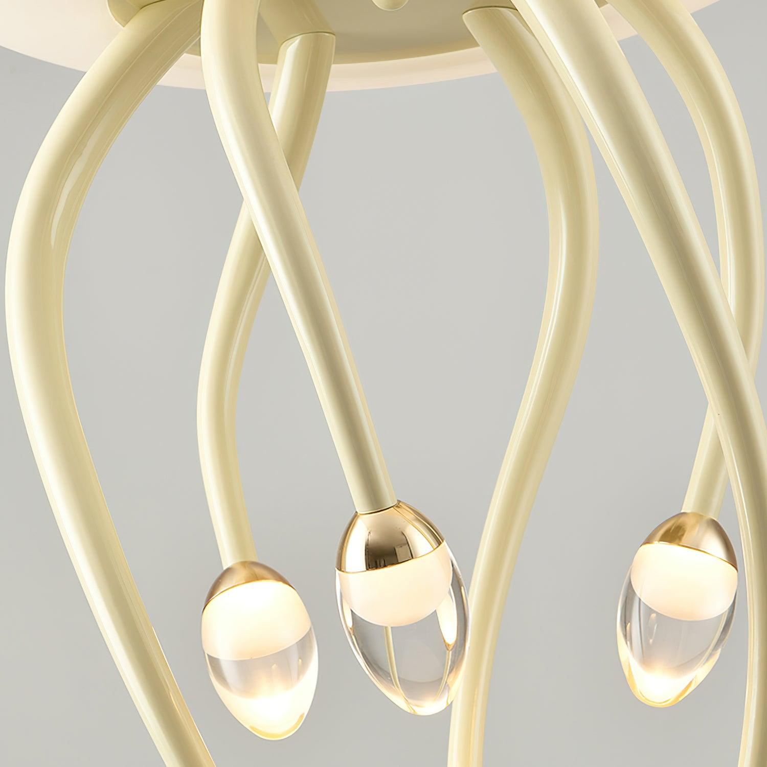 Jellyfish Pendant Lamp | Iron & Acrylic | Yellow/Green, 6+1 Heads