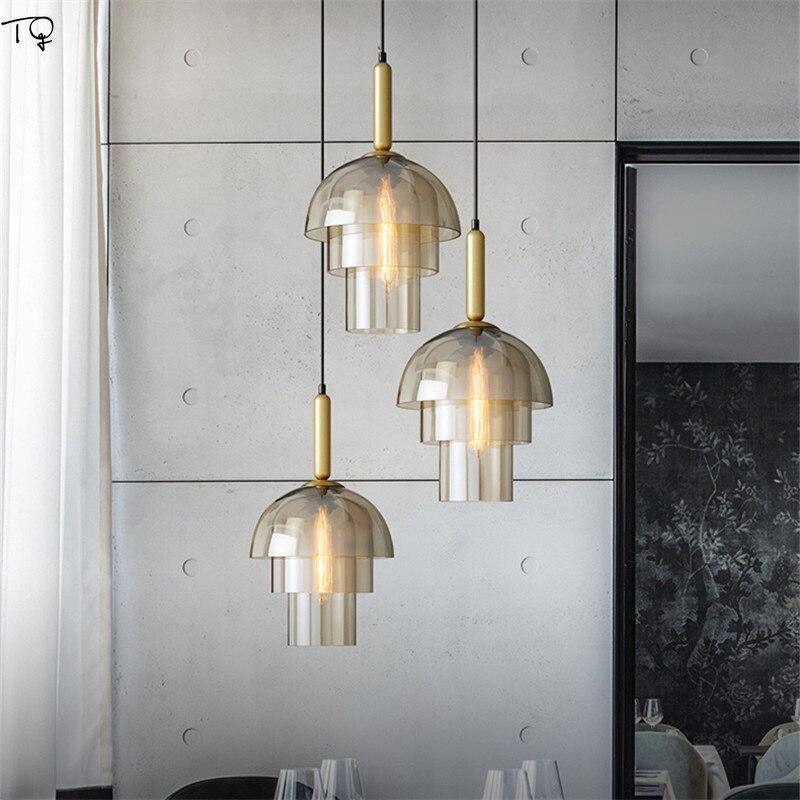 Jolly Pendant Lamp | Gold Iron & Cognac Glass | 25cm Diameter