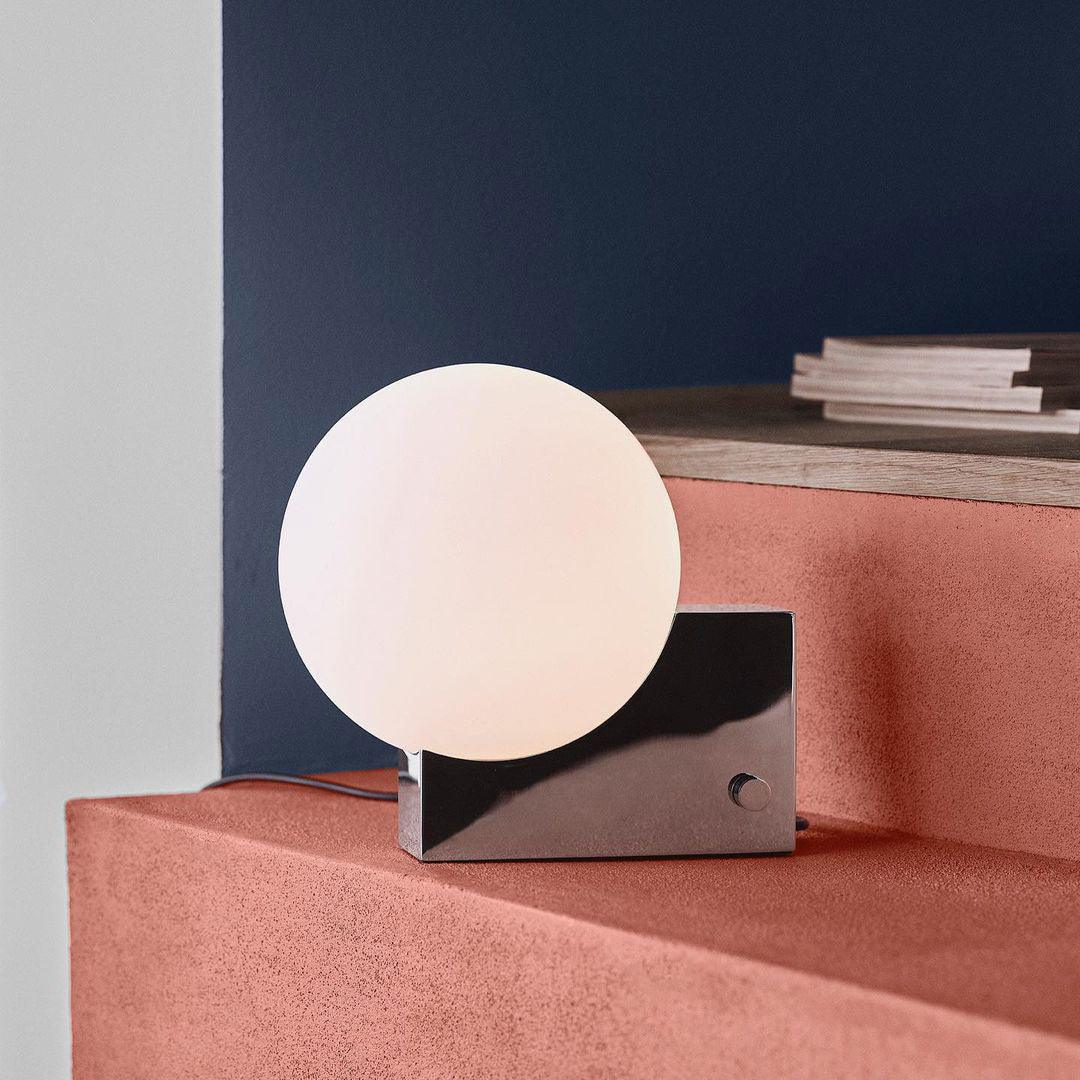 Fusion Table Lamp | Opaline Glass | Black, Chrome, Pink