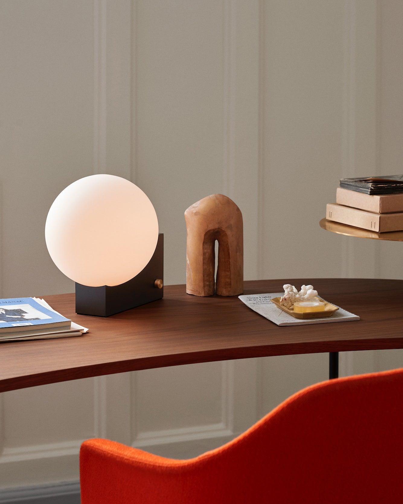 Fusion Table Lamp | Opaline Glass | Black, Chrome, Pink