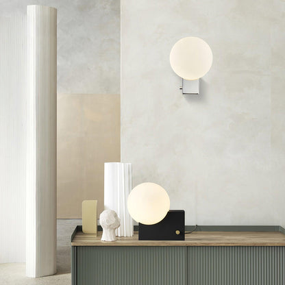Fusion Table Lamp | Opaline Glass | Black, Chrome, Pink