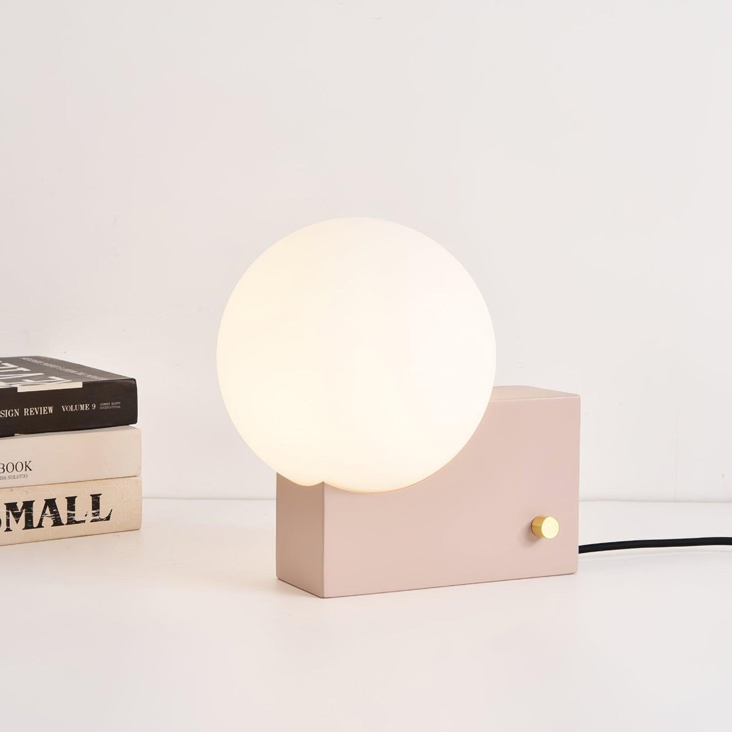 Fusion Table Lamp | Opaline Glass | Black, Chrome, Pink