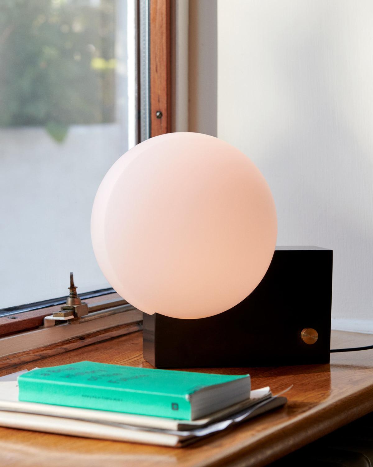 Fusion Table Lamp | Opaline Glass | Black, Chrome, Pink