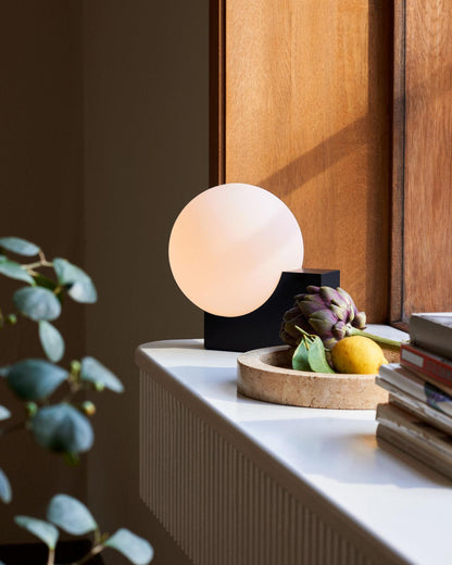 Fusion Table Lamp | Opaline Glass | Black, Chrome, Pink