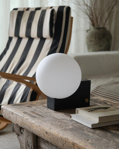 Fusion Table Lamp | Opaline Glass | Black, Chrome, Pink